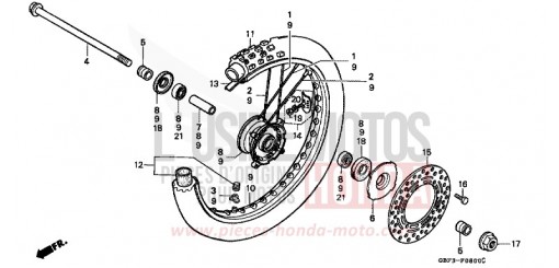 FRONT WHEEL CR80RV de 1997